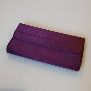 Calvin Klein Burgundy Satin Clutch Elegant Quiet Luxury